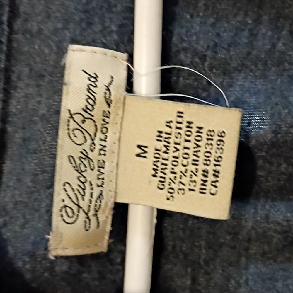 Lucky Brand 3/4  Sleeve Woman Shirt Size M Blue with Orange Butterfly - Picture 3 of 6